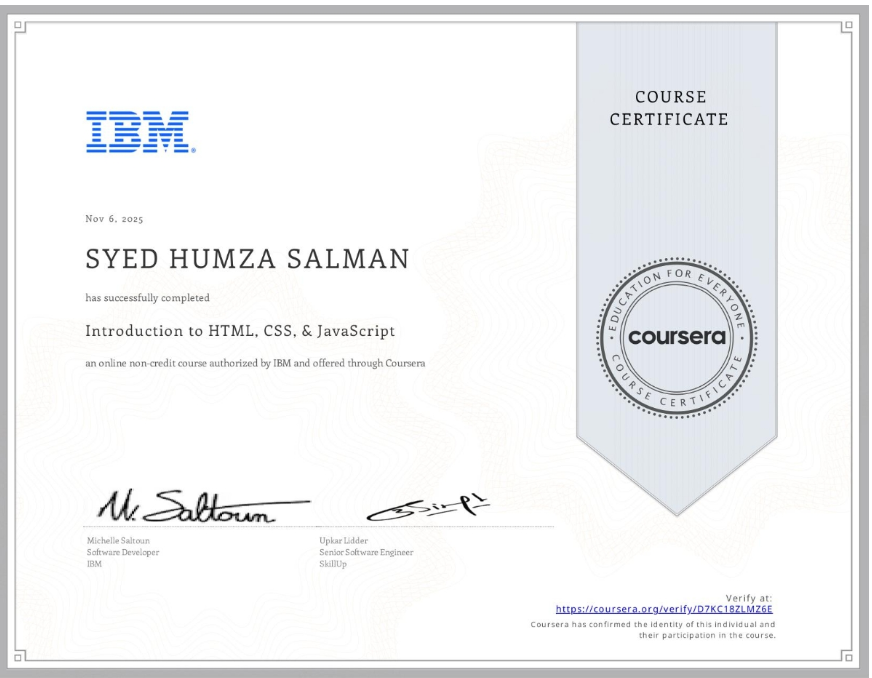 Introduction to HTML, CSS, & JavaScript